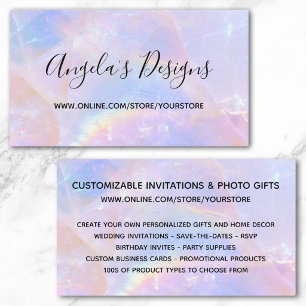 Pink and Blue Pastel Quartz Online Store Business Card