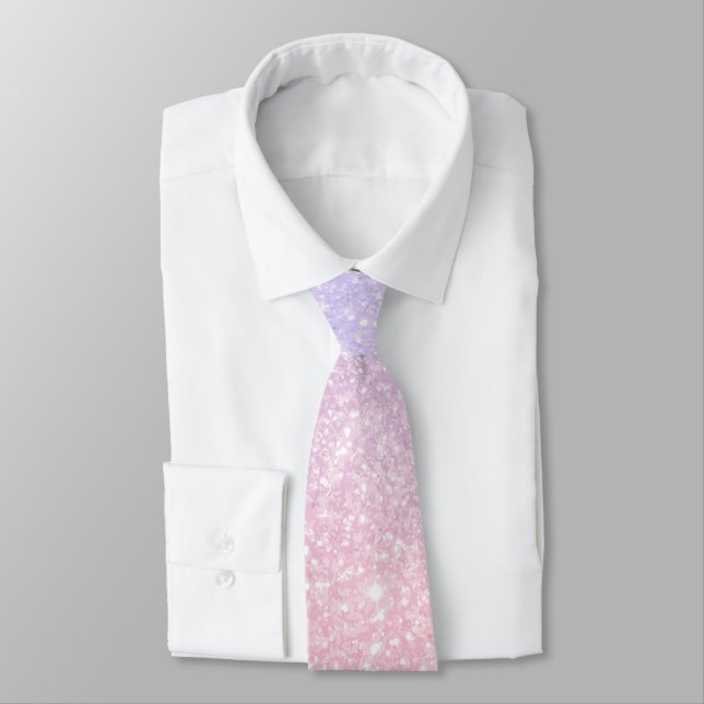 Pink And Blue Pastel Shimmery Dreamy Pattern Tie (Tied)