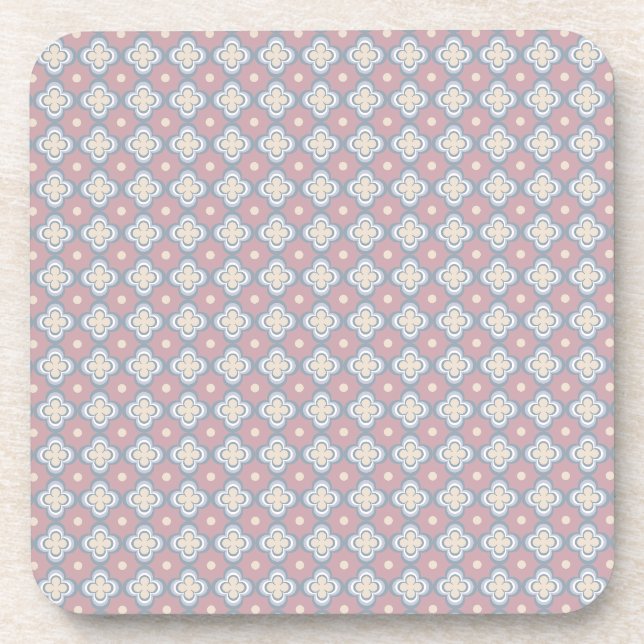 Pink and Blue Pattern Coaster (Front)