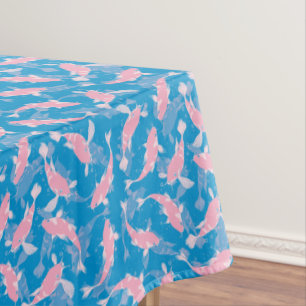 Pink and Blue Pattern - Koi Fish Tablecloth