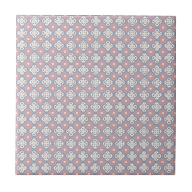 Pink and Blue Pattern Tile (Front)