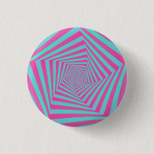 Pink and Blue Pentagon Spiral Button