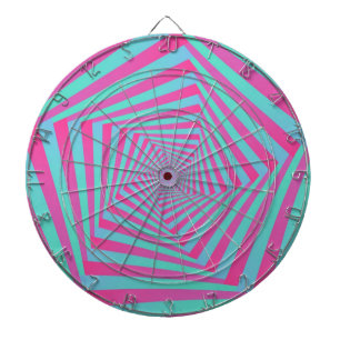 Pink and Blue Pentagon Spiral  Dartboard