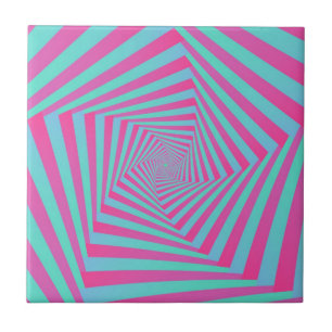 Pink and Blue Pentagon Spiral  tile