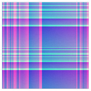 Pink and Blue Plaid Chequered Fabric