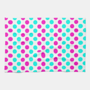 Pink and Blue Polka Dots Kitchen Towel