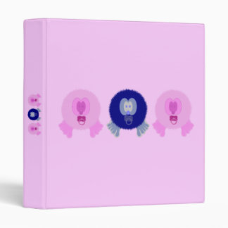 Pink and Blue Pom Pom Babies Binder