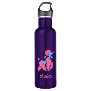 Pink and Blue Poodle 710 Ml Water Bottle
