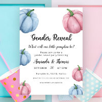 Pink and blue Pumpkins gender reveal