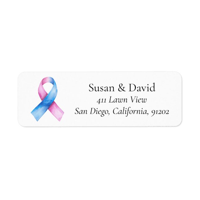 Pink and Blue Ribbon Awareness Support & Cause (Front)