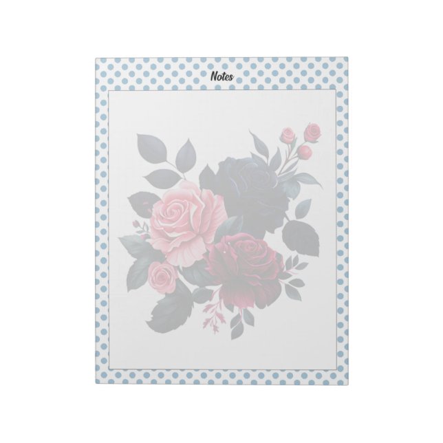 Pink and Blue Roses Note (Rotated)