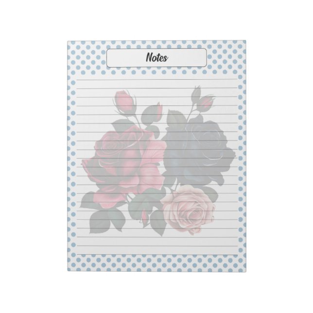 Pink and Blue Roses Notes (Rotated)