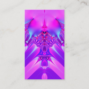 Pink and Blue Satin Fractal Business Card