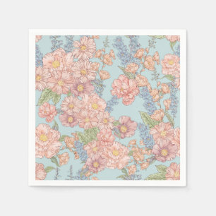 Pink and blue shabby chic napkin