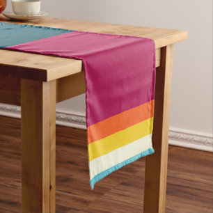 Pink and Blue Shades Stripe Long Table Runner