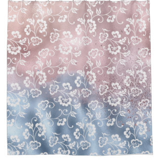 Pink and Blue Shimmer Floral