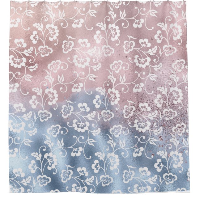 Pink and Blue Shimmer Floral (Front)