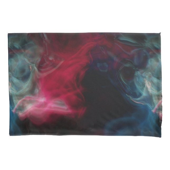 pink and blue smoke abstract pillowcase (Front)