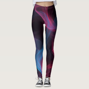 Pink and blue smoke swirl leggings