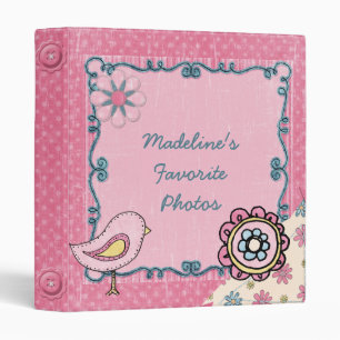 Pink and Blue Springtime Binder