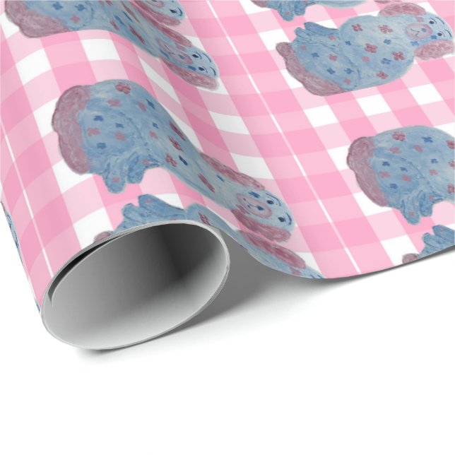 Pink and Blue Staffordshire Dogs Wrapping Paper (Roll Corner)