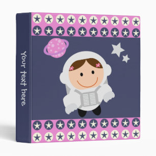Pink and Blue Stars Spacegirl Binder