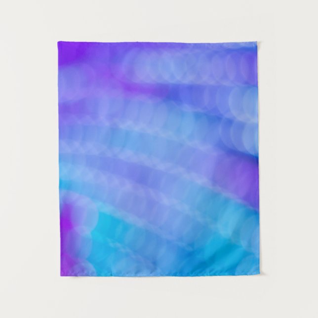 Pink and blue striped textile tapestry (Front)