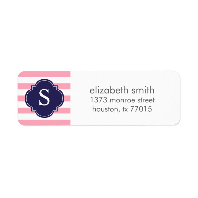 Pink and Blue Stripes Monogram (Front)