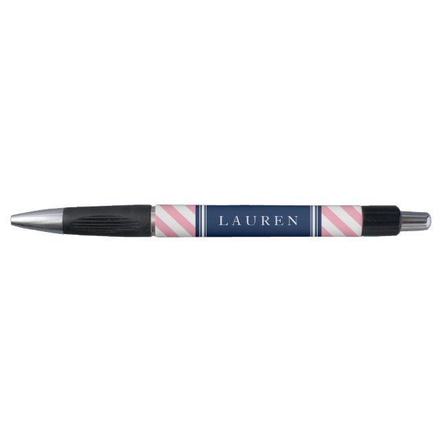 Pink and Blue Stripes Pattern Pen (Front)