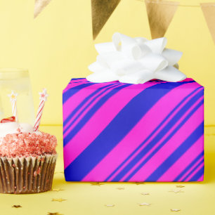 Pink and Blue Stripes Wrapping Paper