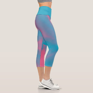 Pink and Blue tie-dye High Waisted Capris
