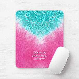 Pink and Blue Tie dye with Mandala Sway in Style Mouse Pad