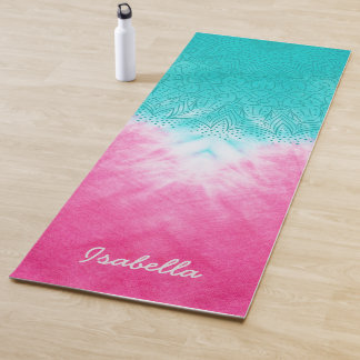 Pink and Blue Tie dye with Mandala Sway in Style Yoga Mat