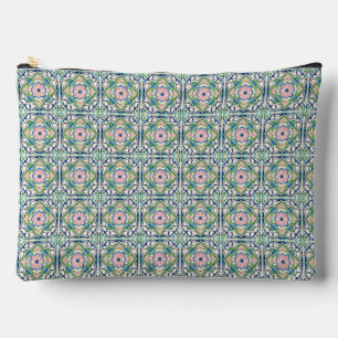 Pink and Blue Tile Accessory Pouch