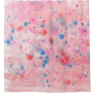 Pink And Blue Watercolor Shower Curtain