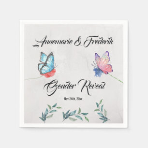 Pink and Blue Watercolour Paper Napkin