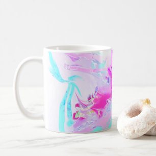 Pink And Blue Wavy Abstract Coffee Mug