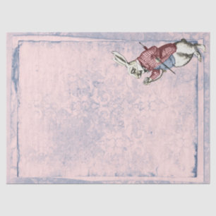 Pink and Blue White Rabbit Alice in Wonderland Tissue Paper