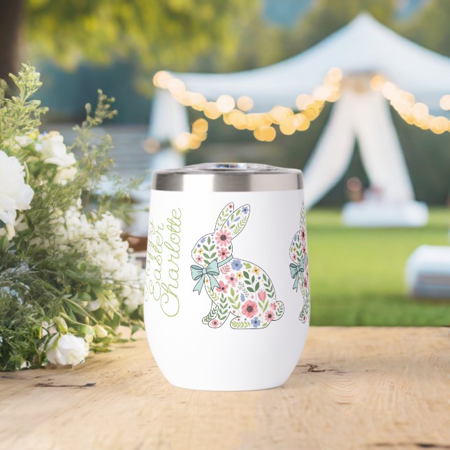 Pink and Blue Wildflower Easter Rabbits (Mariage (pivoté))