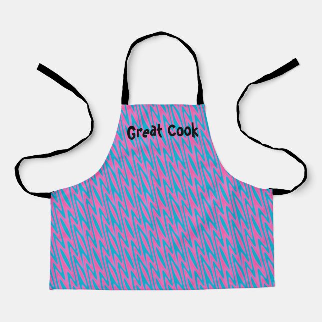 Pink And Blue Zig-Zag Apron (Front)