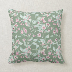 Pink and blush floral pattern  throw pillow