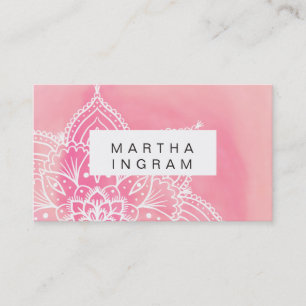 Pink and blush Mandala Balance design Business Card