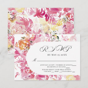 Pink and Blush Watercolor Flower Arch RSVP