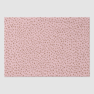 Pink and Boho Terracotta Brown Dots Baby Shower Tissue Paper