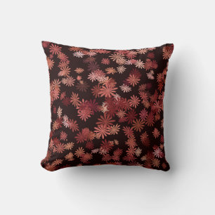 Pink And Bronze Daisies Throw Pillow