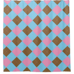 Pink and brown argyle pattern