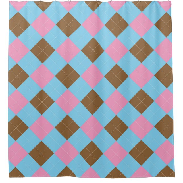Pink and brown argyle pattern (Front)