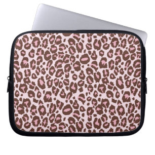 Pink and Brown Cheetah Print Laptop Sleeve