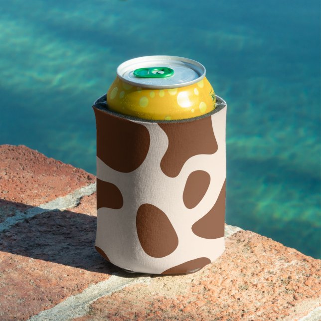 Pink and Brown Cow Print Can Cooler (In Situ Pool)