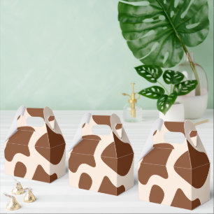 Pink and Brown Cow Print Favor Box